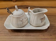 Комплект сахарница с совочком и сливочник