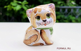 Котенок с зеленым бантом